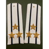 Погоны ВМФ вышитые Капитан 1 ранга парадные на белую рубашку