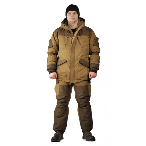 Костюм зимний ГРАСК куртка/полукомбинезон цвет: светло-коричневый/темно-коричневый, ткань : Канада