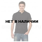 Рубашка-поло с манжетами, 200 г/м.кв., 100% хлопок (цв.черный) СЗ