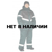 Костюм зимний ВЕКТОР куртка/полукомбинезон цвет: темно-зеленый/черный