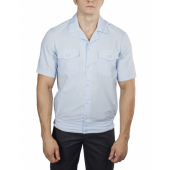 Рубашка ПОЛИЦИЯ светло-голубая с коротким рукавом на резинке с отложным воротником