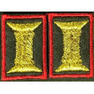 Петличные эмблемы офицерские оливковые красный кант с липучкой шелк
