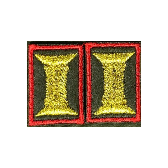 Петличные эмблемы офицерские оливковые с красным кантом шелк