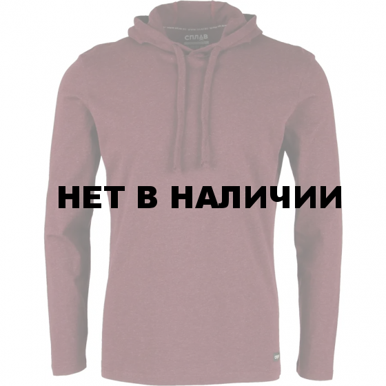 Футболка L/S-2 с капюшоном меланж бургунди