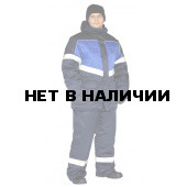 Костюм зимний ВЕКТОР куртка/полукомбинезон цвет: темно-синий/василек