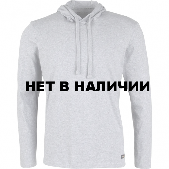 Футболка L/S-2 с капюшоном меланж cерый