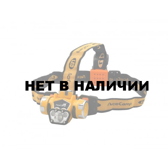 Фонарь налобный многофункциональный с USB выходом для подзарядки телефонов. Power Bank Headlamp Оранжевый, 1035