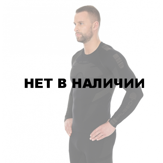 Термобельё футболка мужская зональная DRY, длинный рукав, черно-графитовый XL
