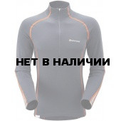 Футболка мужская BIONIC L/S ZIP NECK,L steel/burnt orange, MBLZNS