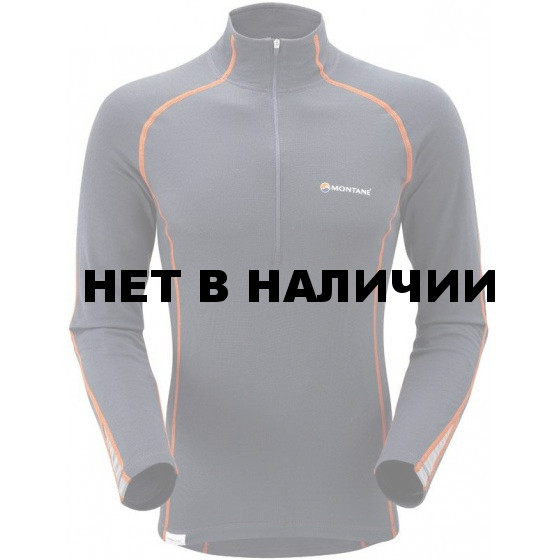 Футболка мужская BIONIC L/S ZIP NECK, XL steel/burnt orange, MBLZ