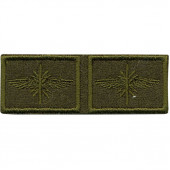 Эмблема петличная Войска связи нового образца полевая вышивка шёлк