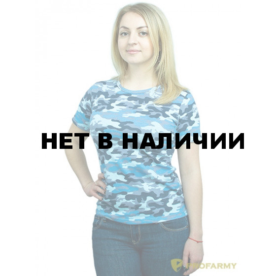 Футболка женская, короткий рукав, Sky Blue Camo