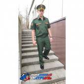 Костюм МО офисный мужской короткий рукав(ткань Патруль Cotton Rich 180 цвет зеленый)