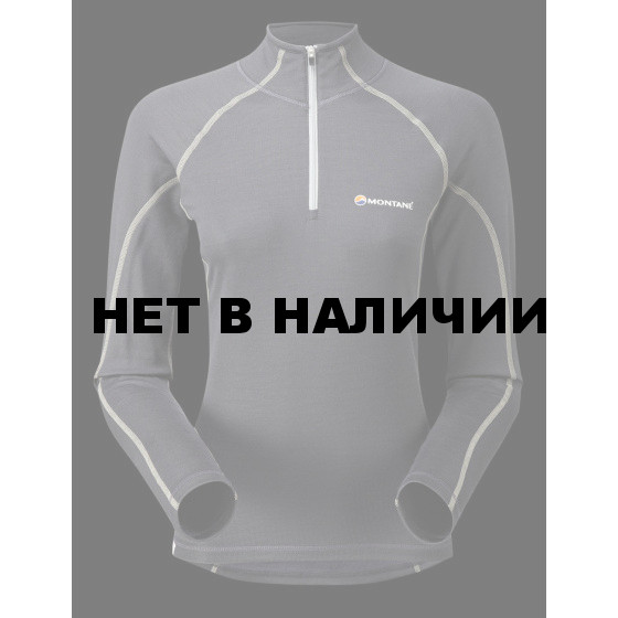 Футболка женская BIONIC L/S ZIP NECK, M steel/azure, FBLZNSTEM0