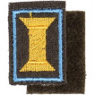 Эмблема петличная с липучкой Офицерского состава оливковый фон голубой кант вышивка шёлк