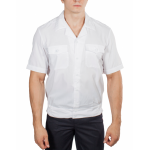 Рубашка ПОЛИЦИЯ белая с коротким рукавом на резинке с отложным воротником
