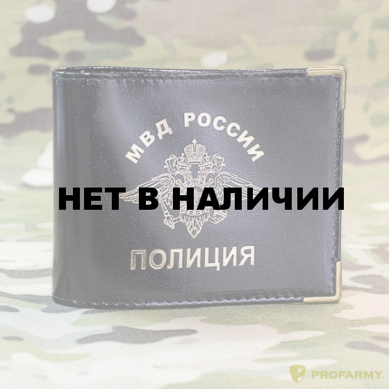 Обложка для удостоверения МВД Полиция РФ ш черная
