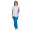 Комплект одежды медицинской женской Лиза plus size (блуза и брюки)