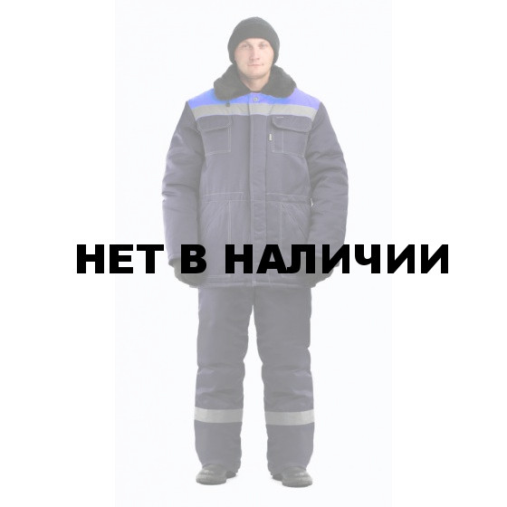 Костюм мужской Строитель СОП 50 мм зимний т-синий с васильковым