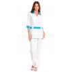 Комплект одежды медицинской женской Каприз(блуза и брюки (цв.бел.+св.голубой))