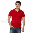 Рубашка-поло с манжетами, 200 г/м.кв., 100% хлопок (цв.красный)
