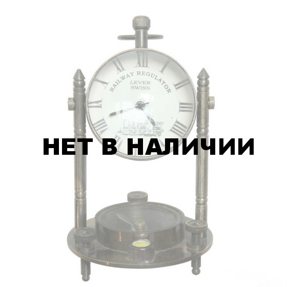 Часы пресс для бумаги с компасом