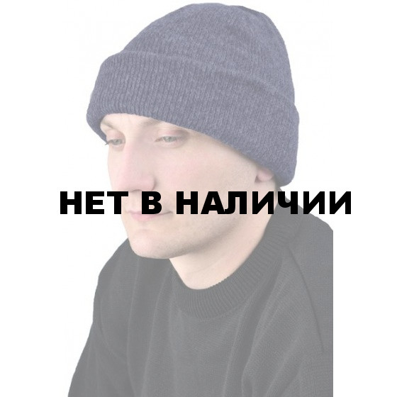 Шапка трикотажная темно-синяя, двойная вязка, 6 класс