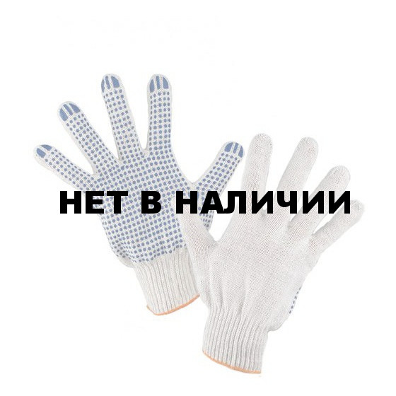 Перчатки х/б Профи-Люкс ПВХ-Точка 7,5кл (200 пар в уп.)