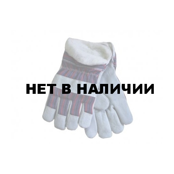 Перчатки комбинированные, ткань - спилок утепленные, тип утепленный Трал
