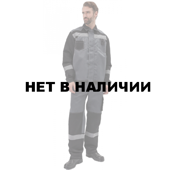 Костюм мужской Волгарь летний с брюками т.серый/черный