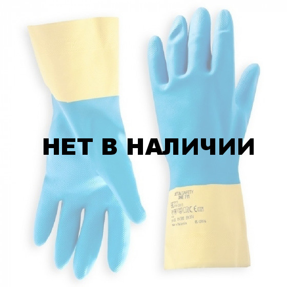Перчатки химические неопреновые JNE711 Jeta Safety К80/Щ50 желто-голубые
