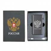 Электронная USB-зажигалка "Герб России" в подарочной коробке