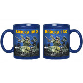 Синяя керамическая кружка "Войска ПВО"