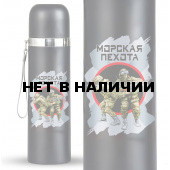 Черный термос "Где мы, там - Победа!" Морская пехота