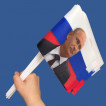 Комплект флажков с портретом Путина на палочке (10шт)
