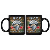 Черная керамическая кружка ВКС "Все выше и выше!"