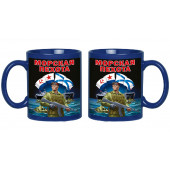 Синяя керамическая кружка "Морская пехота"