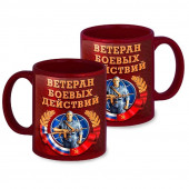 Краповая керамическая кружка "Ветеран боевых действий"