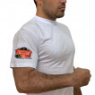 Белая футболка с термотрансфером Морская пехота на рукаве