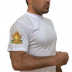 Белая футболка с трансфером Бывших пограничников не бывает на рукаве