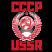 Черная футболка USSR с гербом СССР