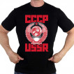 Черная футболка USSR с гербом СССР