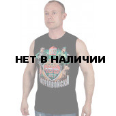 Черная мужская майка «Погранвойска».
