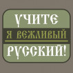 Футболка хаки-олива с термотрансфером Учите русский!