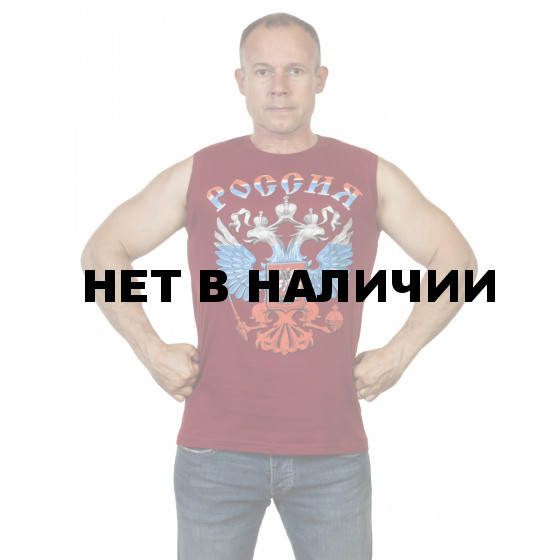 Краповая майка с гербом России