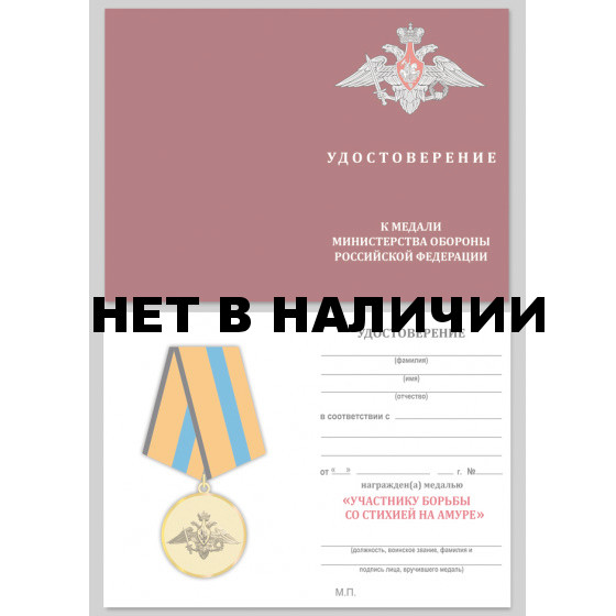Медаль Участнику борьбы со стихией на Амуре МО РФ