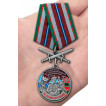 Медаль За службу в 80 Суоярвском погранотряде с мечами в футляре с удостоверением