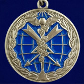 Медаль За заслуги в информационном обеспечении МО РФ в бархатистом футляре