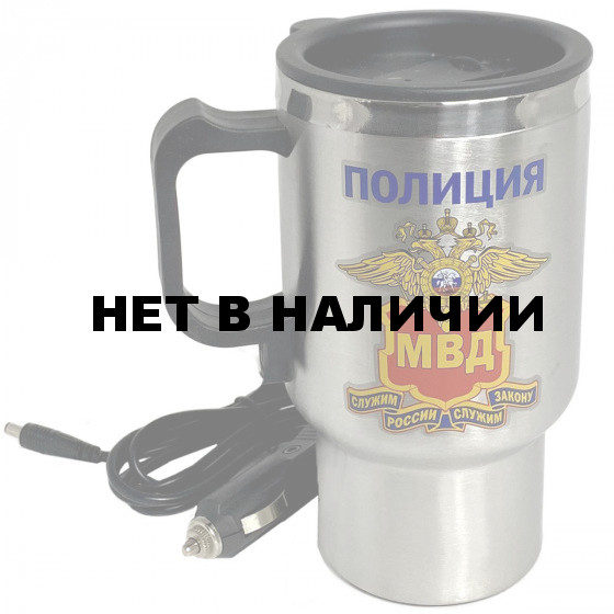 Металлическая термокружка МВД в машину