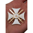 Нагрудный знак За службу на Кавказе (белый) в футляре с покрытием из флока